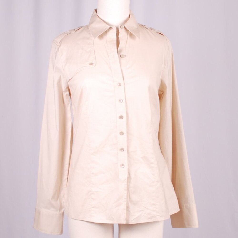 EUC Paperwhite Safari Button-down Shirt, Sz - 6